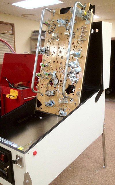 The playfield in the cabinet