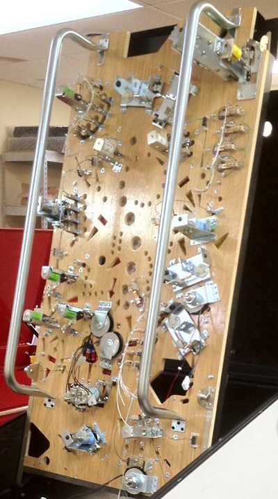 The bottom of a prototype playfield