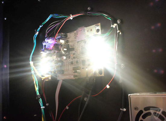 The Spike board with translite illumination and the power supply bottom right