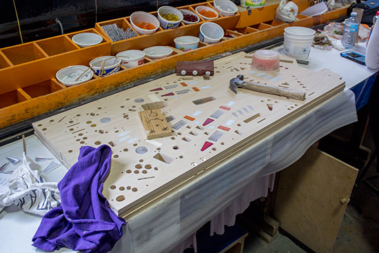Inserting the inserts into a Metallica playfield