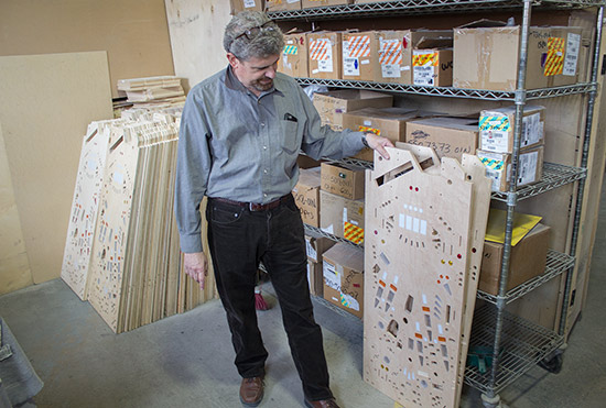 Doug with some insert-complete playfields