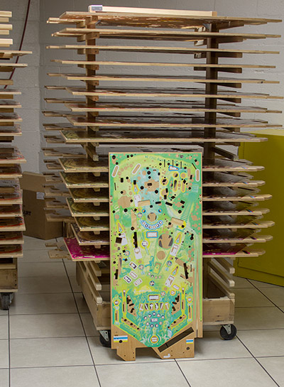 A The Walking Dead playfield without the magenta ink