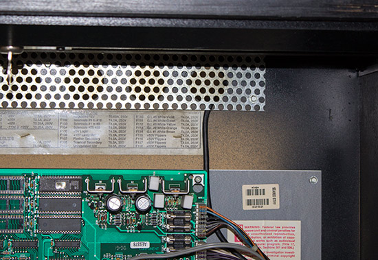 The HDMI cable exits the backbox