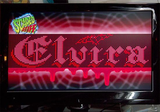 Scared Stiff with the custom background on the monitor