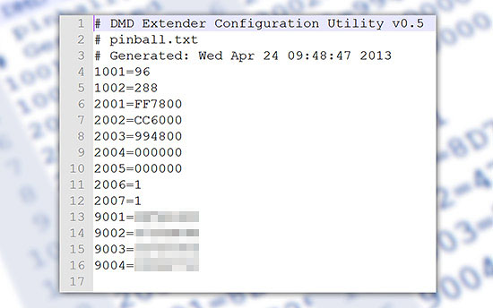 Text editing the configuration file