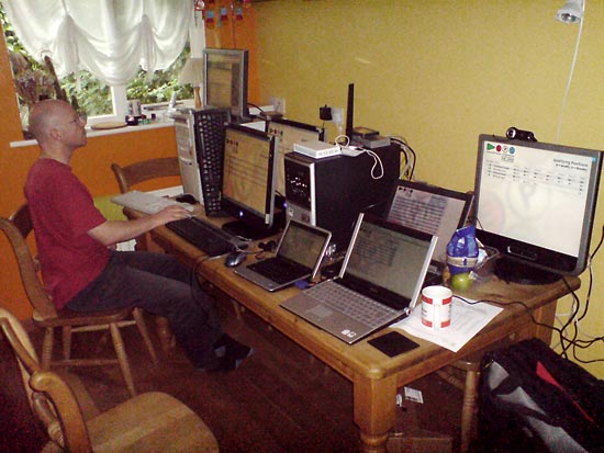 Phil with some of the computers