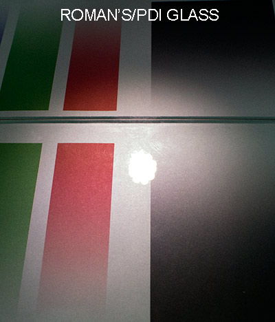 Roman's/PDI direct reflection - the glass covers the bottom half
