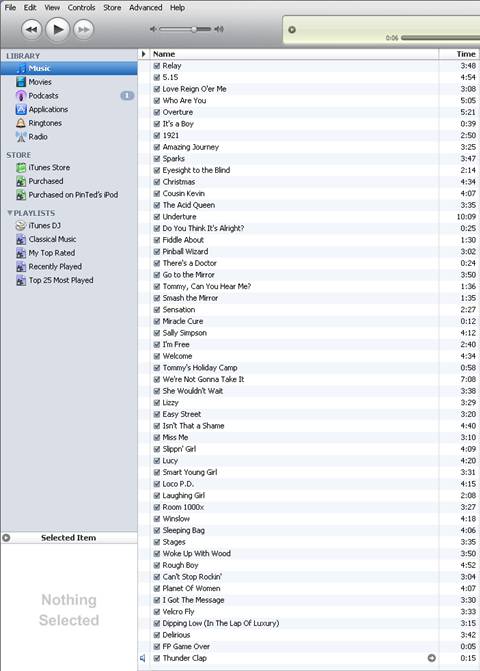 iTunes library
