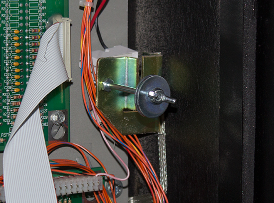 The right-hand lighting board mounting post