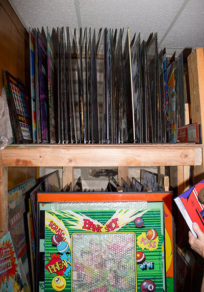 Another side room is a store for backglasses 