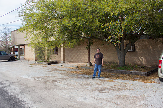 Dan Ferguson outside the Lone Star Pinball Museum