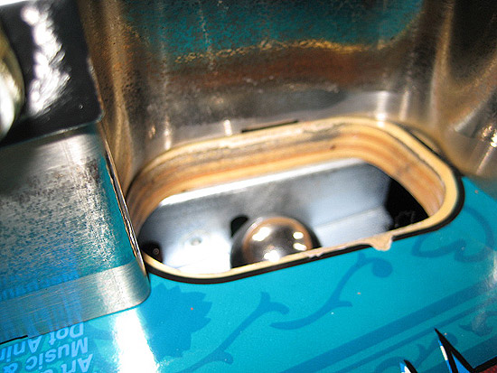 A ball stuck in the trough