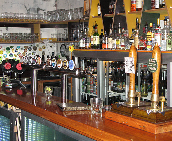 A great beer selection at the Moon, and not lacking in atmosphere