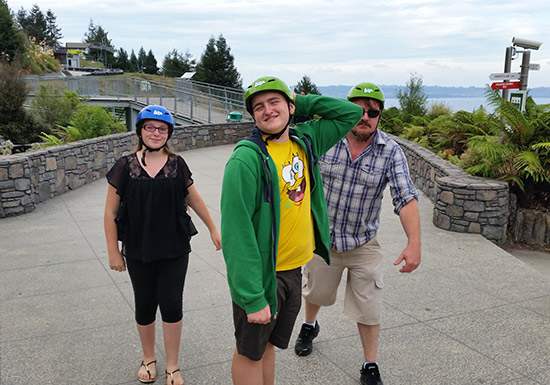 Danni Peck, Adam and David Peck at the Skyline Luge