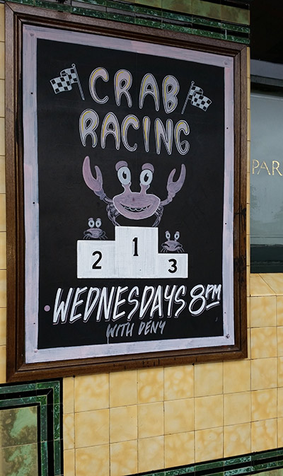 Crab racing, of course