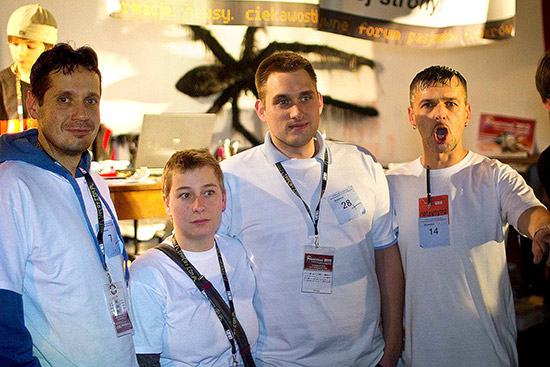 Wojtek Kiełbik (first on left, then Małgosia, her boyfriend Adam and Łukasz) 
