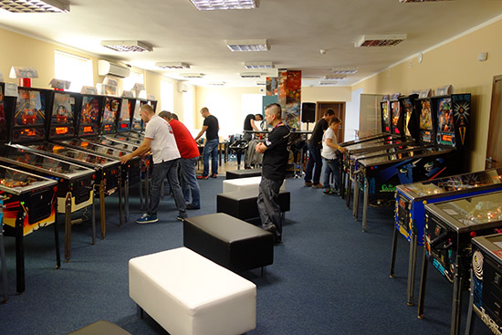 Some of the thirty-four machines at Printimus Pinball