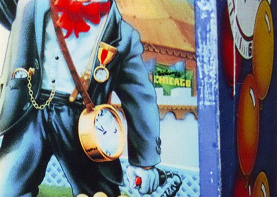 Close up photo of a "Welcome to Chicago" banner on the Funhouse translite