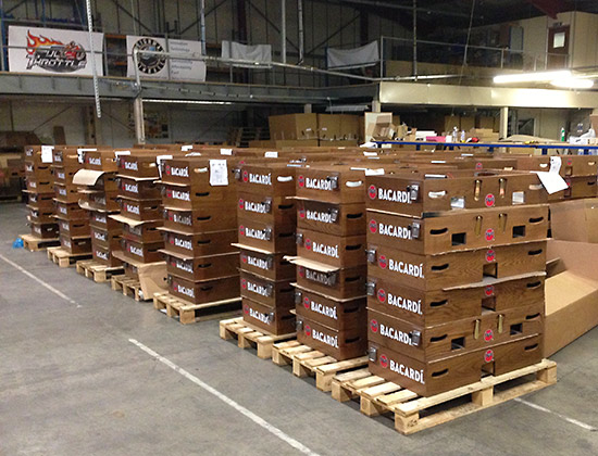 Stacks of completed cabinets