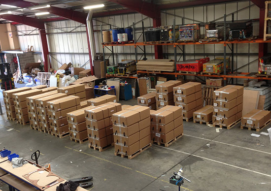 Approximately 60 of the 250 boxed games