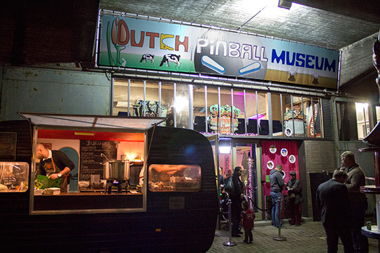 Food and drink was provided inside, while a burger van produced meatball sandwiches outside