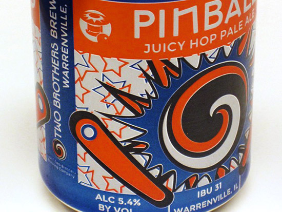 Pinball machine graphics on the can