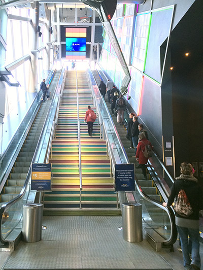 There is an infamous “escalator of death” that brings you to the screens