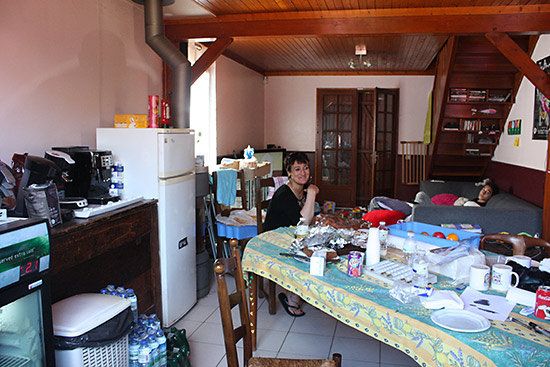 The food preparation area