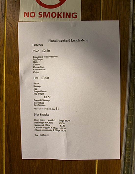 The food menu