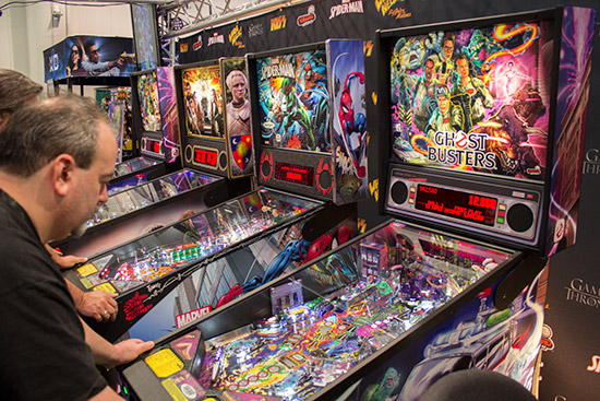 Ghostbusters Pro at each end, with Game of Thrones Pro and Spider-Man Vault Edition in the centre