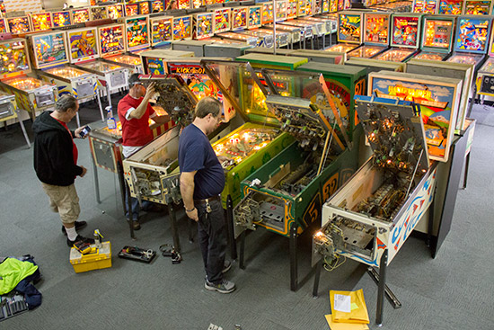 Machines being repaired before the official opening