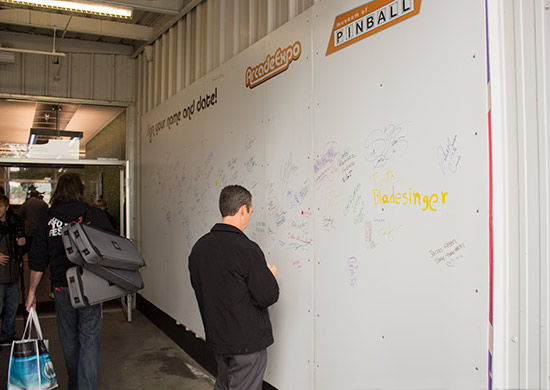 Visitors were encouraged to sign the wall