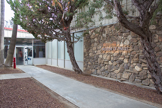 The front of the building