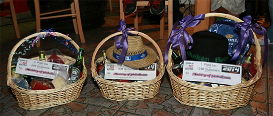 Present baskets for the top three