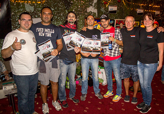 The Italian contingent with their certificates