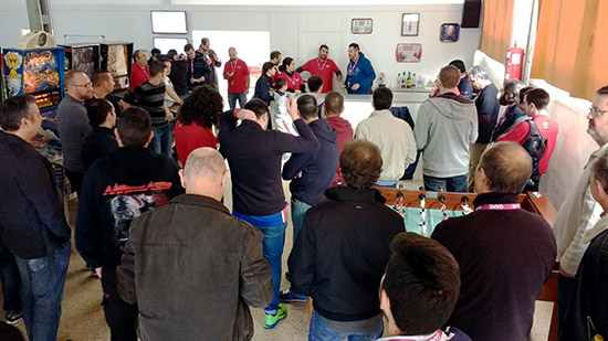 Players gather to hear the format and the rules