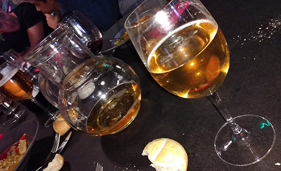 A choice of entree was followed by a selection of deserts, all washed down with jugs of beer and bottles of local red wine