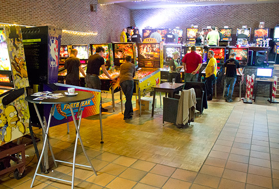 The back room with the pinballs