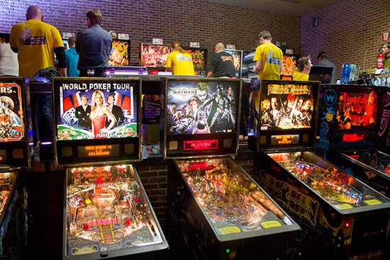 Machines at the back of the room