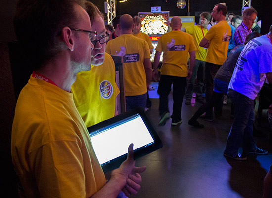 Scorers used Android tablets to record the scores