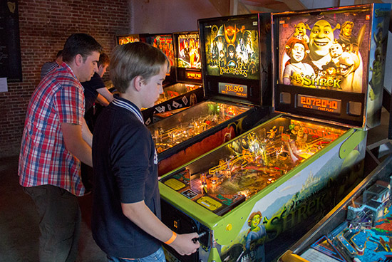 The facing row of another seven machines