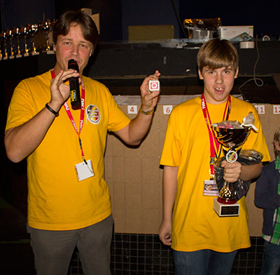 Thomas with his prizes