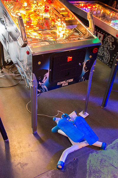 Demolition Man had a stair climber which charged up the flippers