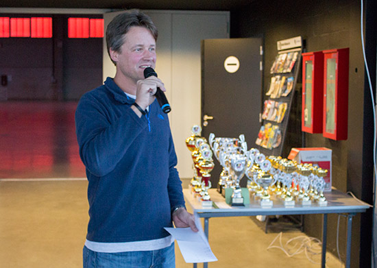Lieven makes the announcements as the trophies are presented