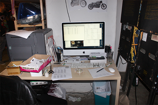 The central scoring desk where all the results were collected and entered