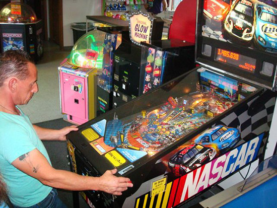 Keith putting the moves on NASCAR at Lighthouse Miniature Golf 