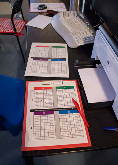 The winners of each round were recorded on paper