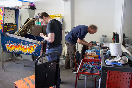 Machines in the repair centre