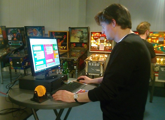 Classics Tournament organiser Paul Jongma keeps track of the results