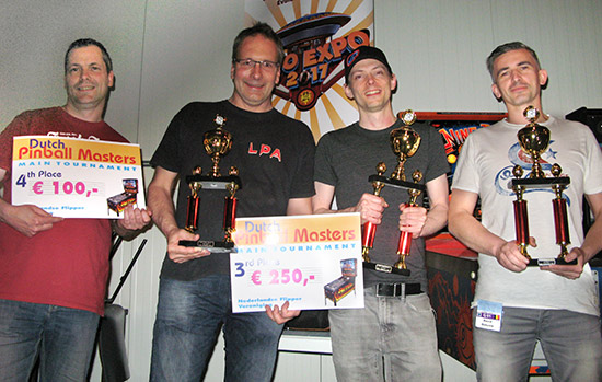 The top four in the Dutch Pinball Masters 2017